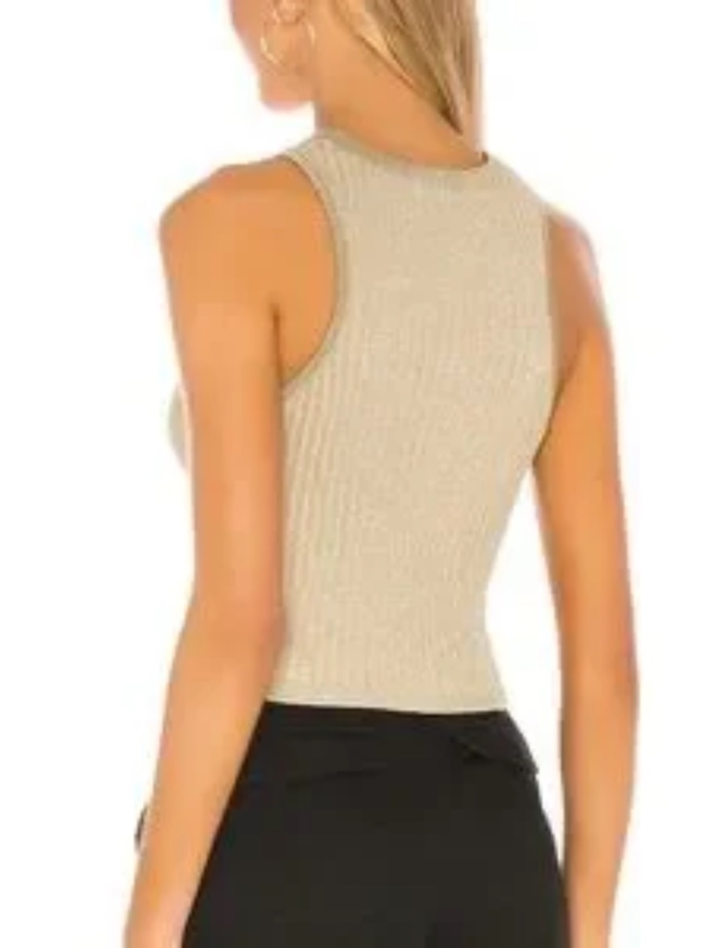 Superdown Sonya Rib Knit Sweater Tank Small Gold - Picture 3 of 13